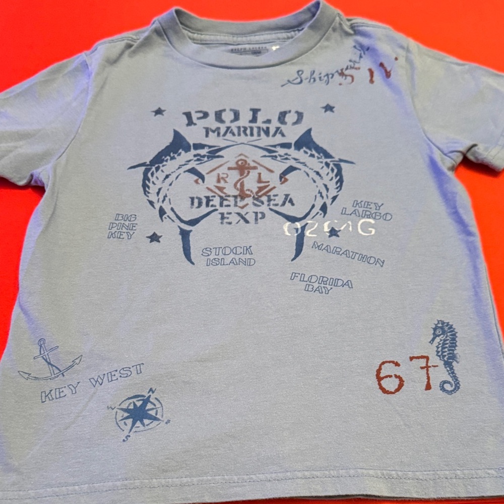 Polo by Ralph Lauren Light Blue Nautical Graphic Short Sleeve Tee